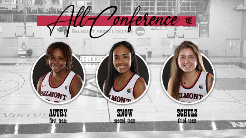 AbbeyWBB's tweet photo. Help us congratulate our 3 players, Brittany Autry, Jo Snow, and Alexis Schulz for receiving All-Conference Carolinas accolades! https://t.co/wPFmUjF5Eg