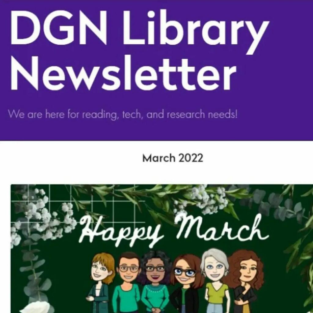 DgnLib's tweet photo. Find out what's happening in the DGN library in the March newsletter!⁠
Link in the bio!⁠
#WeAreDGN⁠
#99learns https://t.co/UihTvWzf0h https://t.co/fuIzOD7Bnp