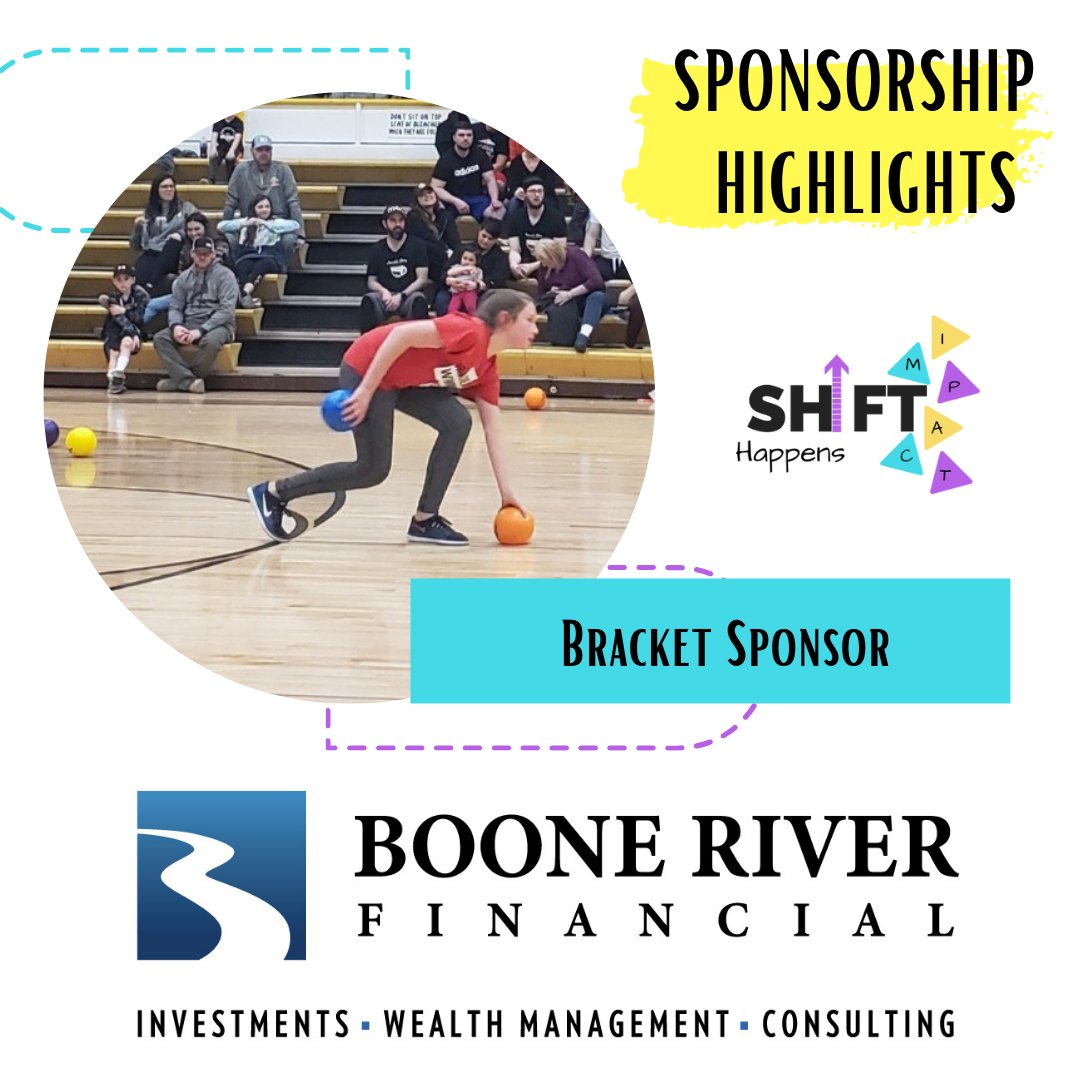 SHIFTHappensWC's tweet photo. #DodgeForACause returns to📍Jeff Gym in #WebsterCity on 📆3/4. It wouldn't be possible without our Sponsorships! Thank you to Boone River Financial for their support of the event. They are a Bracket Sponsor. 💜💙💛⚫ #dodgeballtournament #DodgeBall  #DodgeBallinFortheStudents https://t.co/I6zmuuBqHs