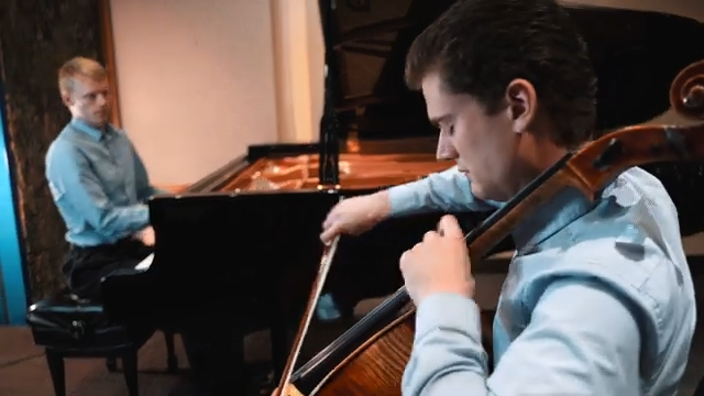 LDSMusicians1's tweet photo. Nathan Schaumann and Nathan Cox perform a piano/cello cover of the inspirational hymn, "Gethsemane." https://t.co/LoCr2ujYIK #NathanSchaumann #NathanCox #SoundsofInspiration https://t.co/scMmS5Fcrn