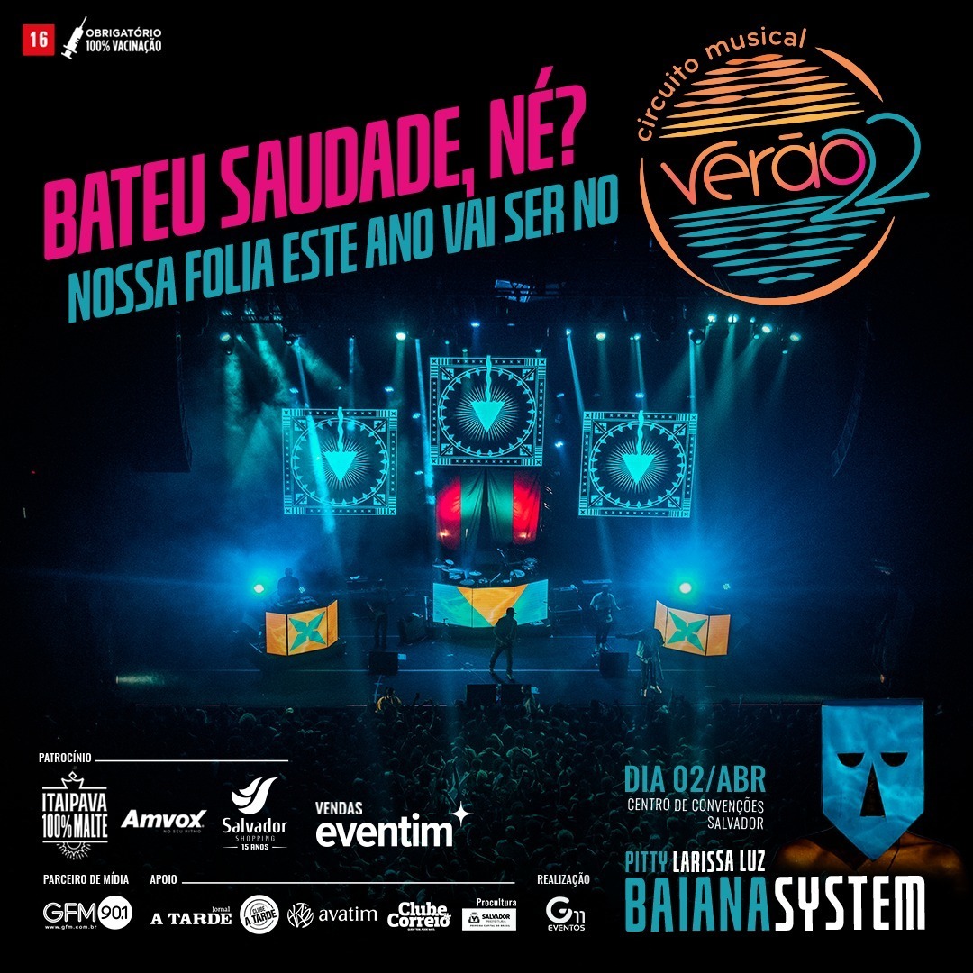 verao22salvador's tweet photo. Esse ano o carnaval tá diferente!
Vem curtir a folia com a gente!

Quem já comprou ingresso para o show anterior já garantiu presença. Quem ainda não adquiriu, corre no site da Eventim, o link tá na bio.

#AGenteEsperou #AGenteMerece #Verão22 https://t.co/5HiFqLGMUA