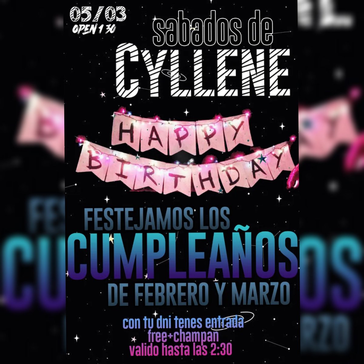DjPeruArias's tweet photo. Si cumplis año en febrero, o marzo, mostrando tu dni, tenes entrada y champán gratis (promo validad hasta las 2:30) https://t.co/HhSiBRRMk1