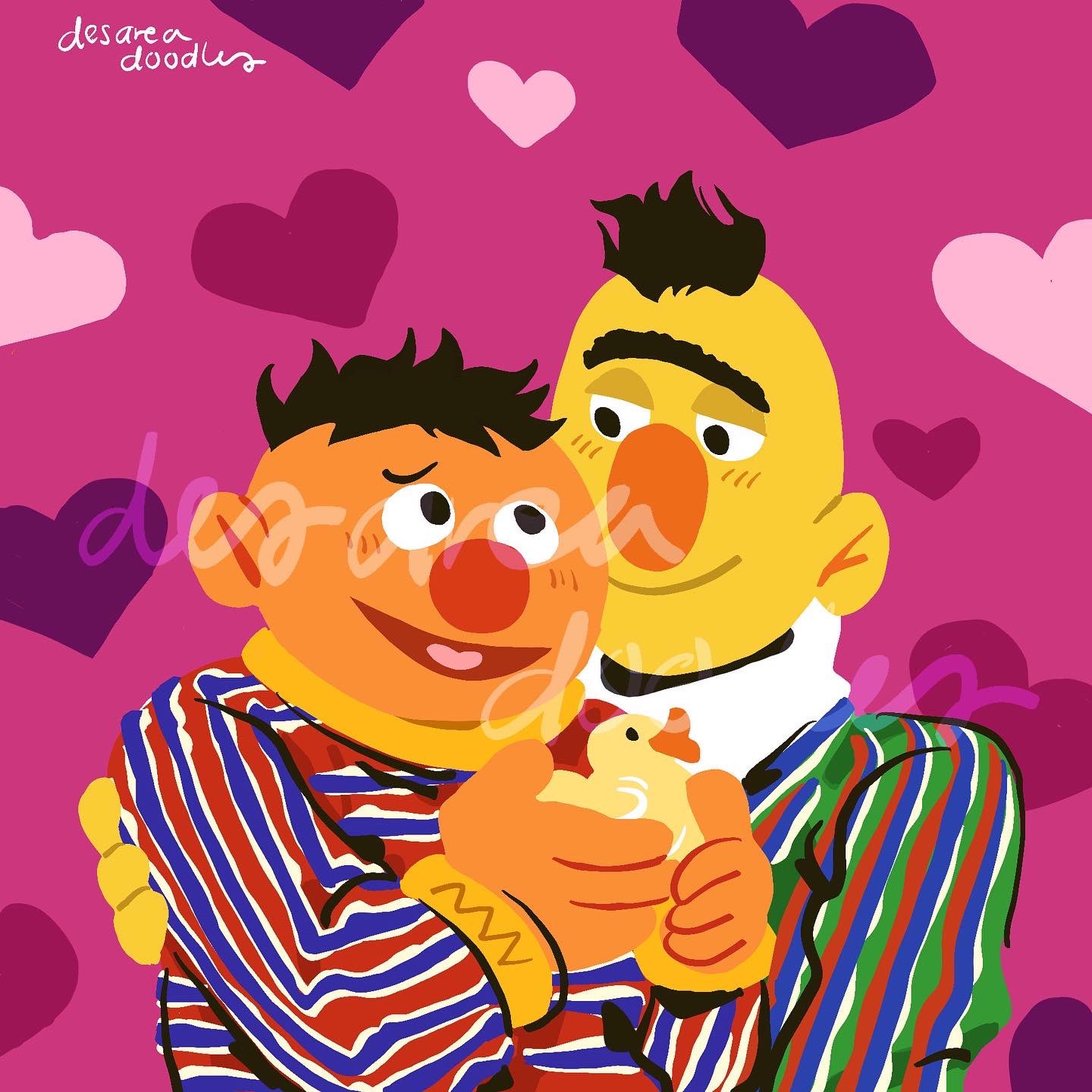 Desarea on Twitter "Ernie X Bert 💌 👏 lgbtq fanart illustration 