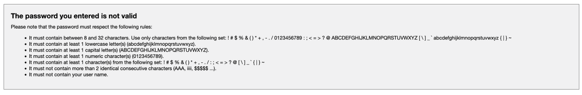 StevenJLovelace's tweet photo. "You must change your password. You cannot use the last 10 passwords. You must include at least 5 cuneiform characters, exactly two hieroglyphics, but not the letter J."

#badux #badsecurity https://t.co/cd5OExSn6w