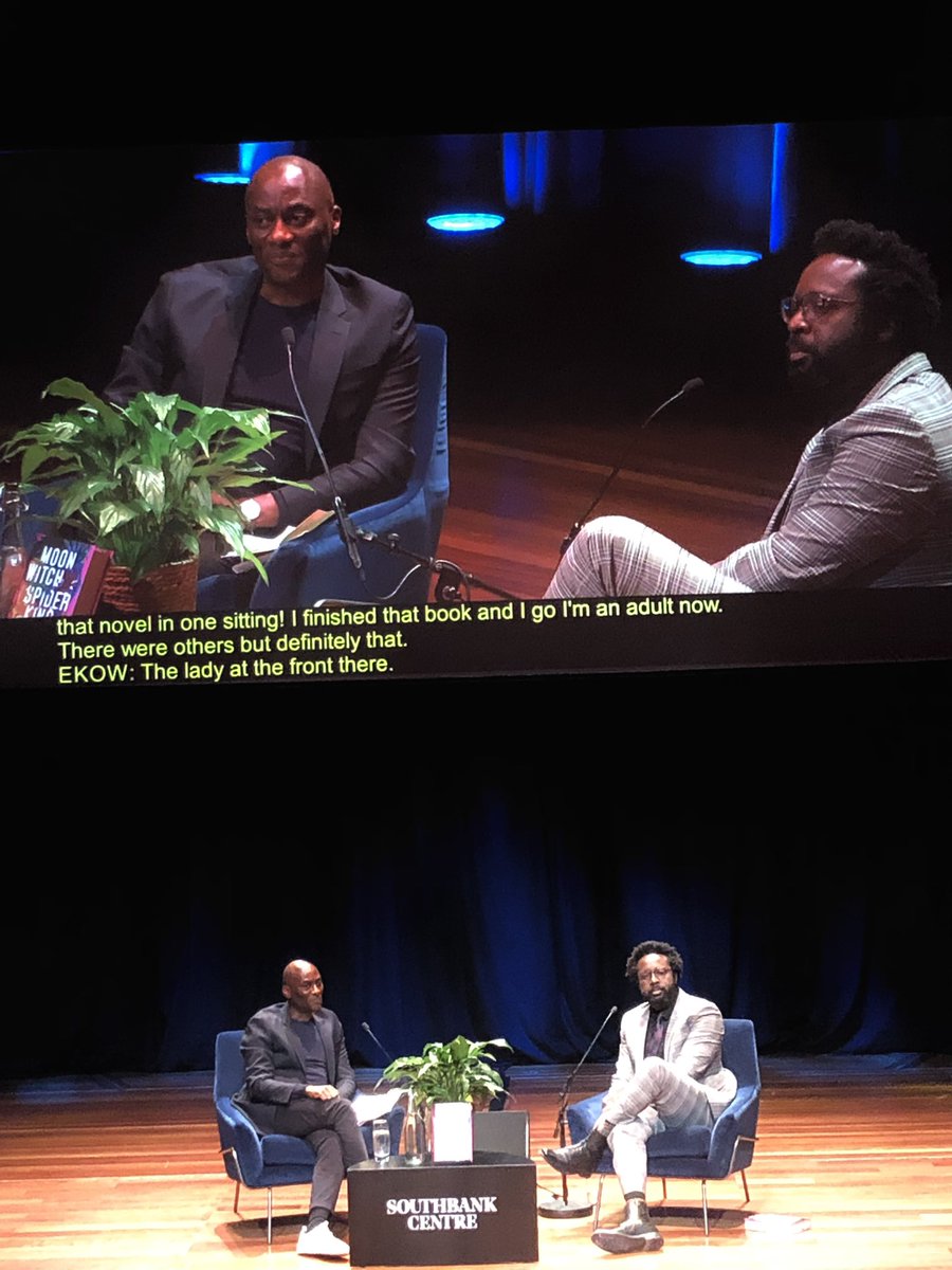 Books & Rhymes (@booksandrhymes) on Twitter photo Had the pleasure of spending the evening listening to an utterly illuminating conversation between <a href="/EkowEshun/">Ekow Eshun</a> & <a href="/MarlonJames5/">Marlon James</a> in celebration of the launch of #MoonWitchSpiderKing at the <a href="/southbankcentre/">Southbank Centre</a> 🙌🏾 Had the pleasure of spending the evening listening to an utterly illuminating conversation between <a href="/EkowEshun/">Ekow Eshun</a> & <a href="/MarlonJames5/">Marlon James</a> in celebration of the launch of #MoonWitchSpiderKing at the <a href="/southbankcentre/">Southbank Centre</a> 🙌🏾