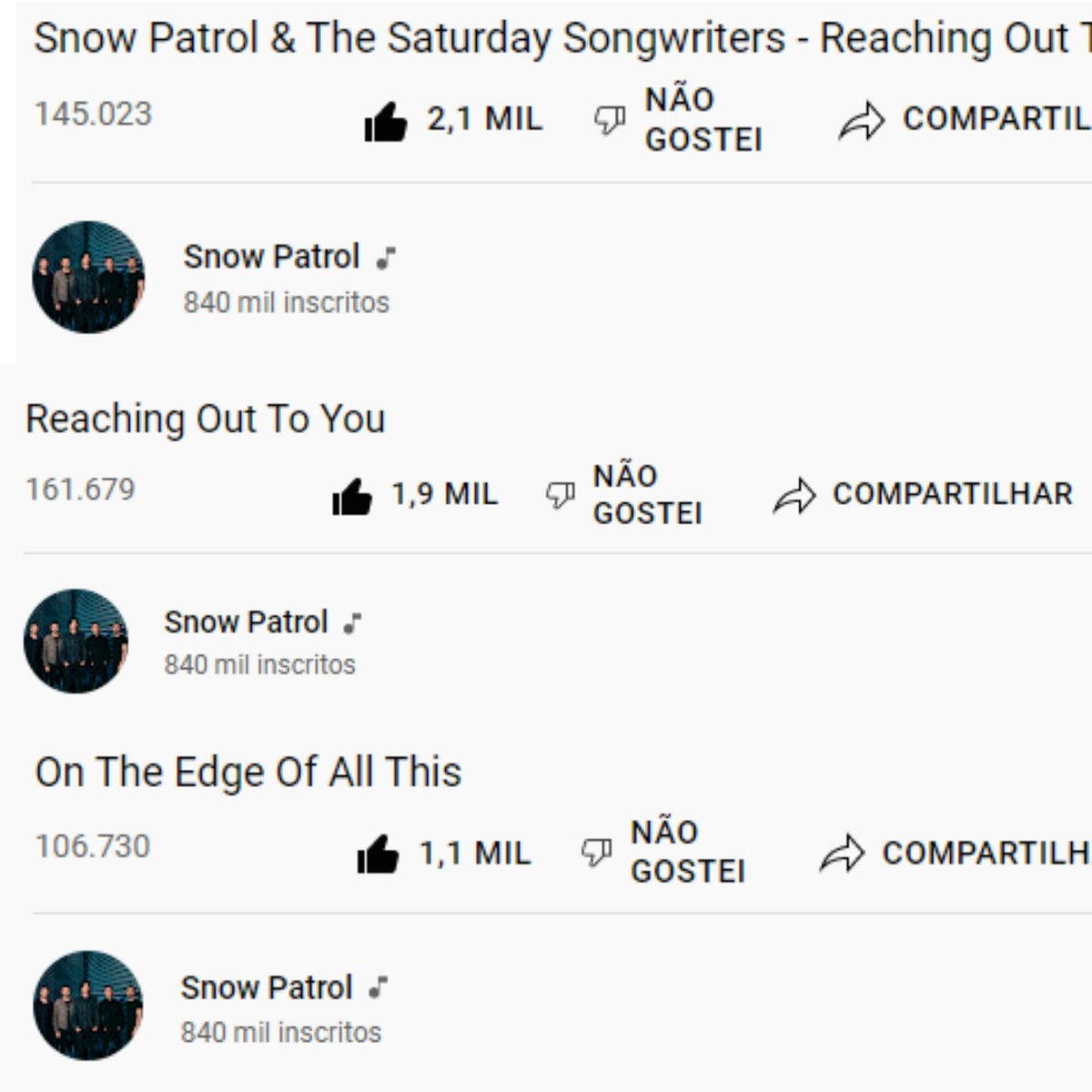 snowpatrolnews's tweet photo. EP update (Spotify, YouTube) 💛
•
(Um update por mês /
One update every month. 😊)
•
@snowpatrol #snowpatrol #snowpatrolband #musica #music #chasingcars #firesidesessions #saturdaysongwriters #patchworkpoetry #reachingouttoyou #charity #royalties https://t.co/9n3tURLsro