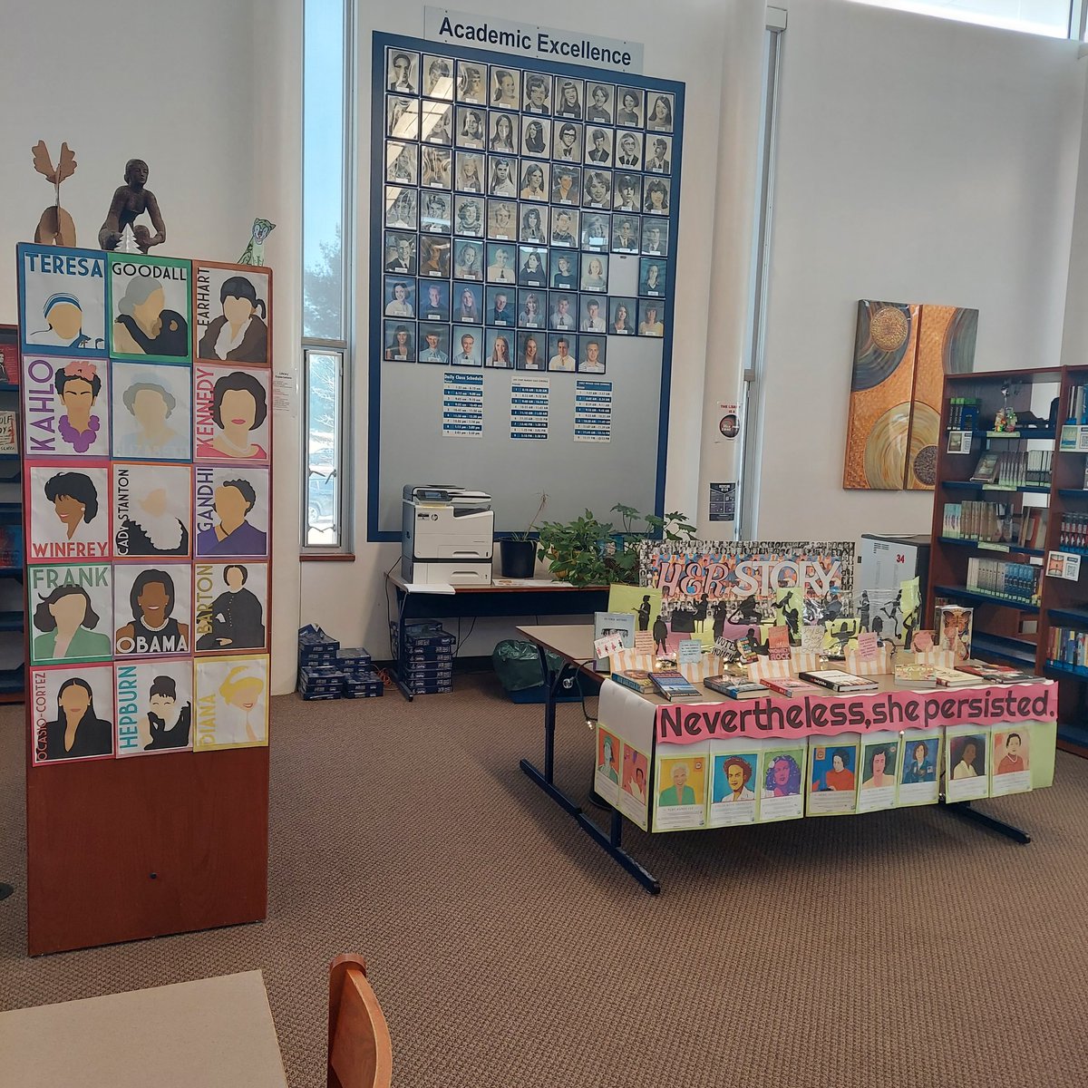 FontanaVb's tweet photo. Finishing touches on the March big display done today❤💃

#CGlibrary #CaryGrove #WomensHistoryMonth #librarytwitter https://t.co/KRfRh9RF5u