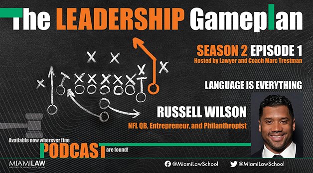 🎧 NEW RELEASE: <a href="/theleadershipgp/">The Leadership Gameplan</a> podcast — hosted by lawyer &amp; coach <a href="/CoachTrestman/">Marc Trestman</a> and produced by EASL Director &amp; Assoc. Dean Greg Levy — featuring guest <a href="/DangeRussWilson/">Russell Wilson</a>, NFL QB, entrepreneur &amp; philanthropist. Listen at ow.ly/8w8a50I8vWQ