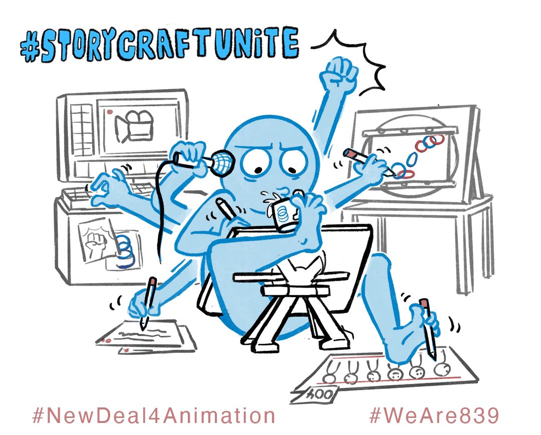 Even if we want to take vacation days the deadlines are still there when we get back! And everyone is exhausted. These schedules are not liveable! I support a 
#NewDeal4Animation! #StoryCraftUnite 
#WeAre839
