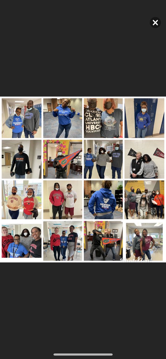 ICounsel_APS's tweet photo. Day 3 of #CCMW2022 was a success ! Look this pride from our Sutton staff/students representing with College Gear @SuttonPrincipal @ATL_Counselors @SMS6Counselor @SMSCounselor8th @DrMightyN @barbarabieniemy @MerriweatherEDU @TRobinsonsms @APHoward_Sutton @suttoncougarsAP https://t.co/AHyBMp27wz