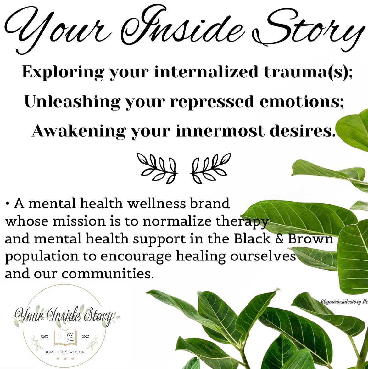 yourstoryisyou's tweet photo. Welcome to Your Inside Story ๐ง๐ฝโโ๏ธ๐ชด๐ง
#mentalhealth #MentalHealthMatters #selflove #mentalwellbeing #TherapistTwitter #WomensHistoryMonth https://t.co/niRNMjRQEj