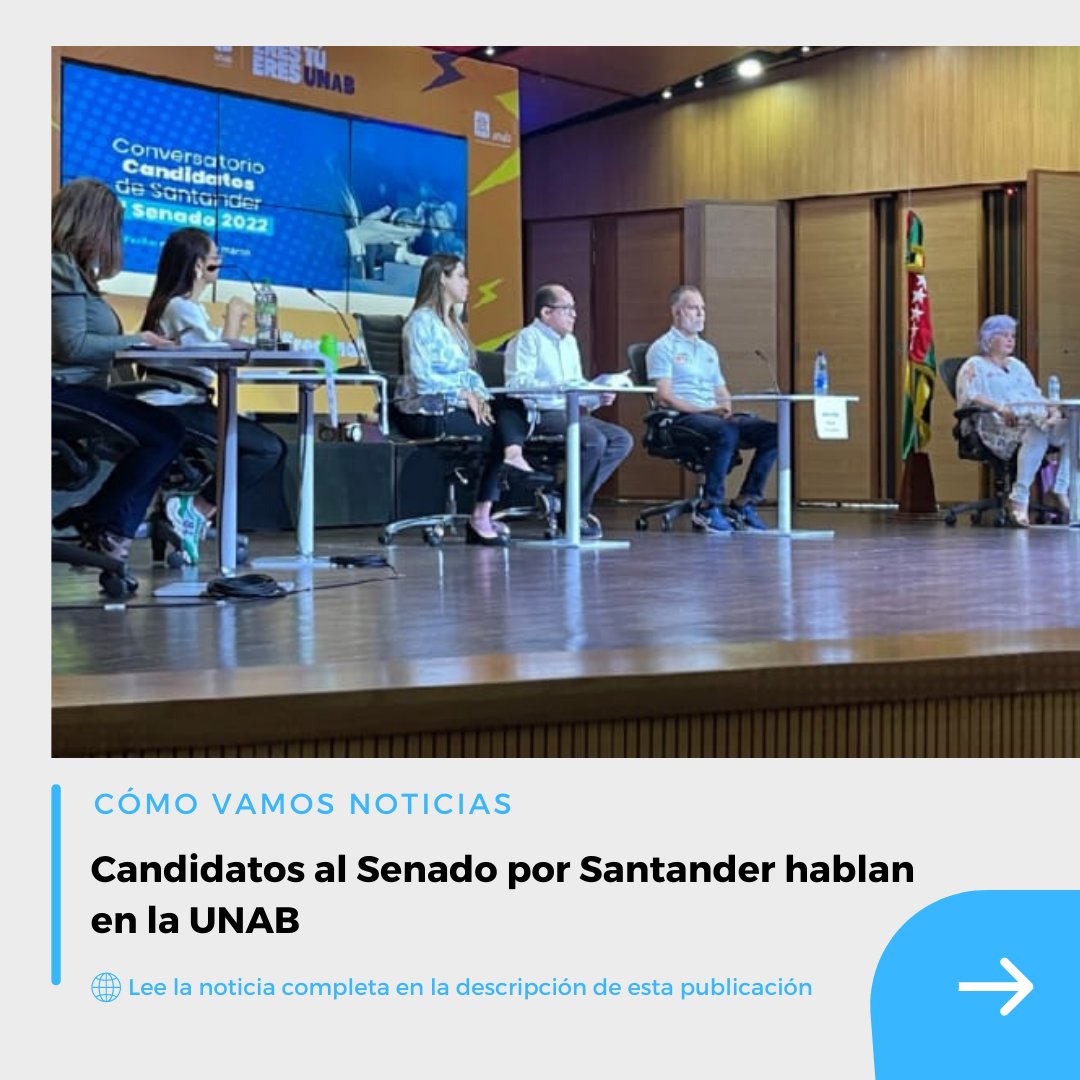 #EnLosMedios📰| El día de ayer se llevó a cabo el conversatorio con candidatos santandereanos al Senado de la República, quienes dieron a conocer algunas de sus propuestas y posiciones frente a temáticas de la agenda pública.🗣

Noticia <a href="/UnabRadio/">Unab Radio</a>📲 bit.ly/3sDw9Ce