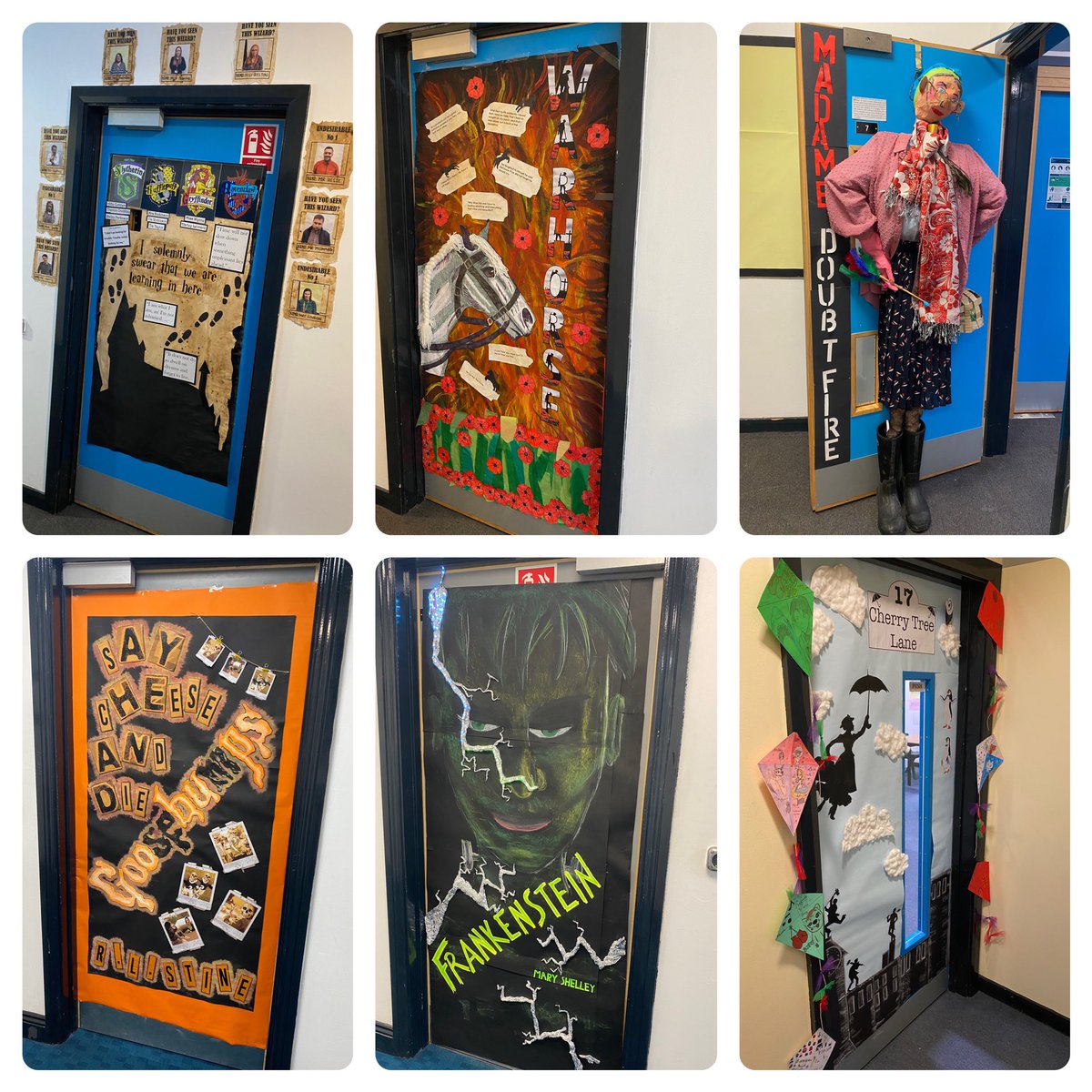 mattholleyed's tweet photo. World book day is a time to celebrate the great authors and promote reading across our schools and in homes. The staff have been working hard with students to create amazing art on our classroom doors. Well done to everyone! They’re OUTSTANDING #thisisap #WorldBookDay #WBD2022 https://t.co/5aFyF4ekLD