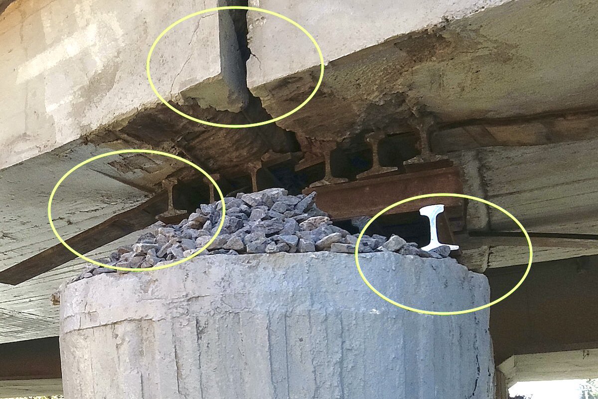 CiudadanosEnQro's tweet photo. #DenunciaCiudadana sobre las condiciones actuales del puente del tren y la obra suspendida por parte de @SCT_mx @gobmx y Kansas City, está negligencia federal pone en riesgo a todos cada qué circula el tren, urgente valorar la zona y evitar una tragedia @PCIVILQRO @pcmqro @gobqro https://t.co/dL6gwVbcOI