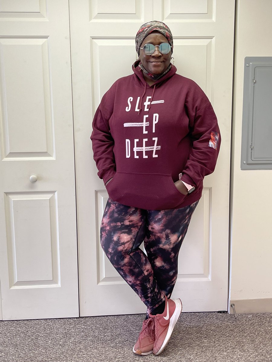 MsJamilah1's tweet photo. When you’re rocking that @SleepDeez   Sweatshirt! Soft material, very comfortable, and a Great Investment!!! With the @BTS_twt  limited edition ear buds on. 💜💜💜💜💜💜💜 https://t.co/qG34Jvnuba