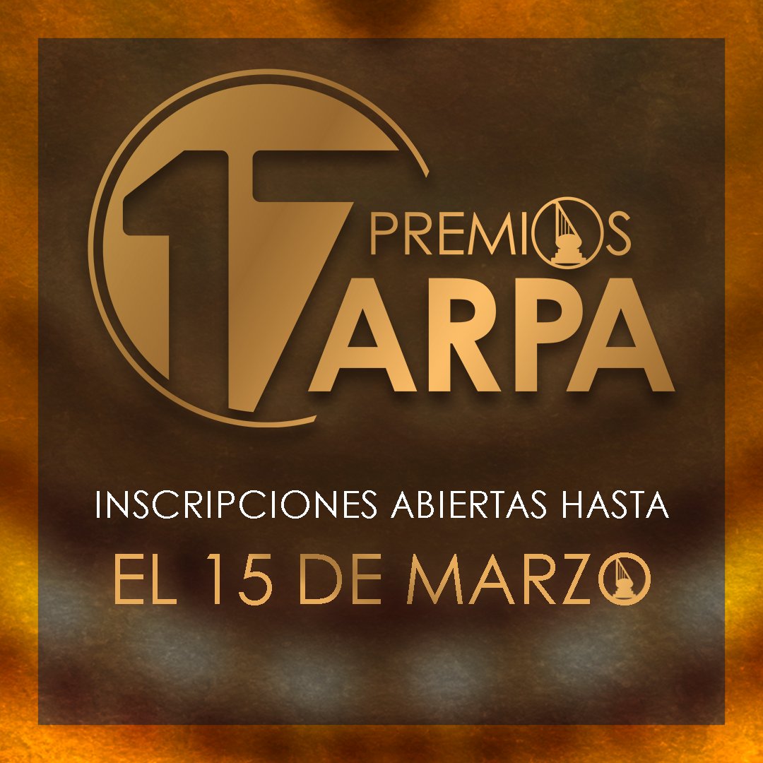 La INSCRIPCIÓN de proyectos para ser considerados en las nominaciones de los #17PremiosArpa , SIGUE.

La fecha límite es el 15 DE MARZO.