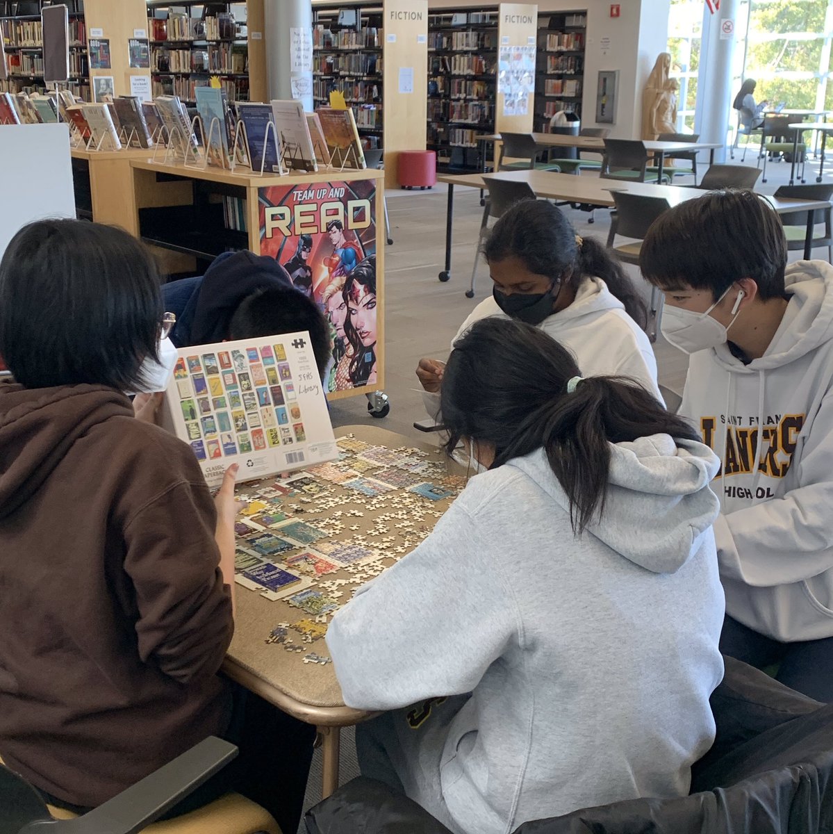 SFHS_Library's tweet image. “There are no extra pieces in the universe. Everyone is here because he or she has a place to fill, and every piece must fit itself into the big jigsaw puzzle.” - Deepak Chopra