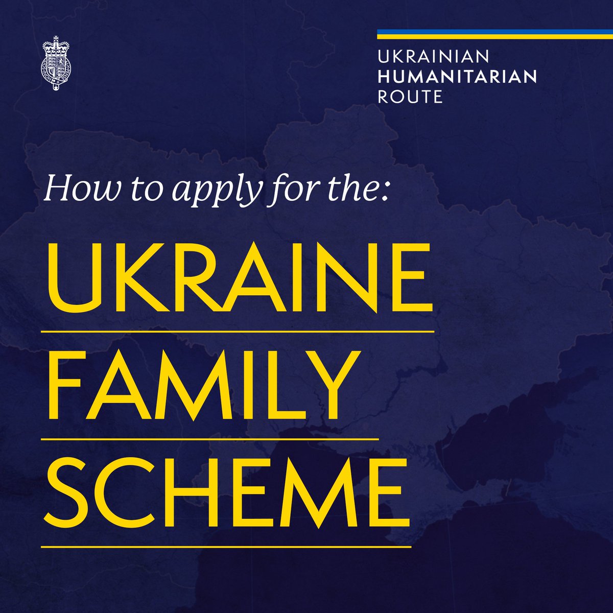 ukhomeoffice's tweet photo. 🇺🇦🇬🇧 UPDATE on applying for the expanded Ukraine Family Scheme:

➡️ Immediate family members can already access, see link below.
➡️ Extended family members will be able to apply from Friday.
➡️ Please do not attempt to travel to the UK without a valid visa.

Follow these steps: https://t.co/7PvmqmnuoF