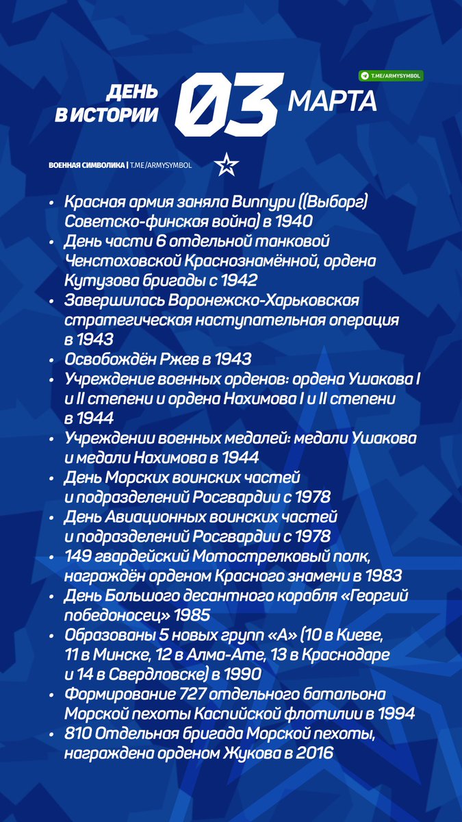 ArmySymbol's tweet image. День в истории 3 Марта
#деньвистории
