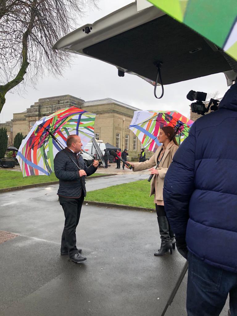 The rain didn’t put a dampener on <a href="/burnleycouk/">burnley.co.uk</a> heading out to interview <a href="/FishwickDavid/">Bank on Dave</a> today on the set of the Bank of Dave <a href="/netflix/">Netflix</a> film. Keep your eyes peeled for the full video interview… 👀 #Burnley #Netflix #bankofdave #davefishwick #burnleybrand