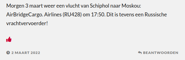 Morgen kennelijk weer een vlucht naar Moskou vanaf Schiphol. Reactie onder ons artikel 👇 schipholwatch.nl/2022/03/01/sch…