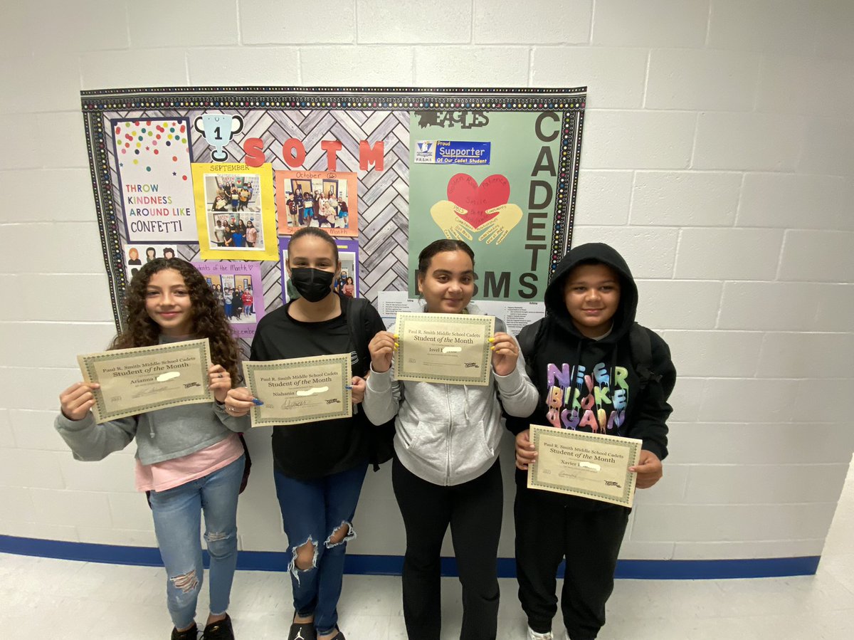 Congratulations to the Cadets students of the month for February! Way to SOAR! <a href="/PRSMS_Eagles/">Paul R. Smith Middle</a>