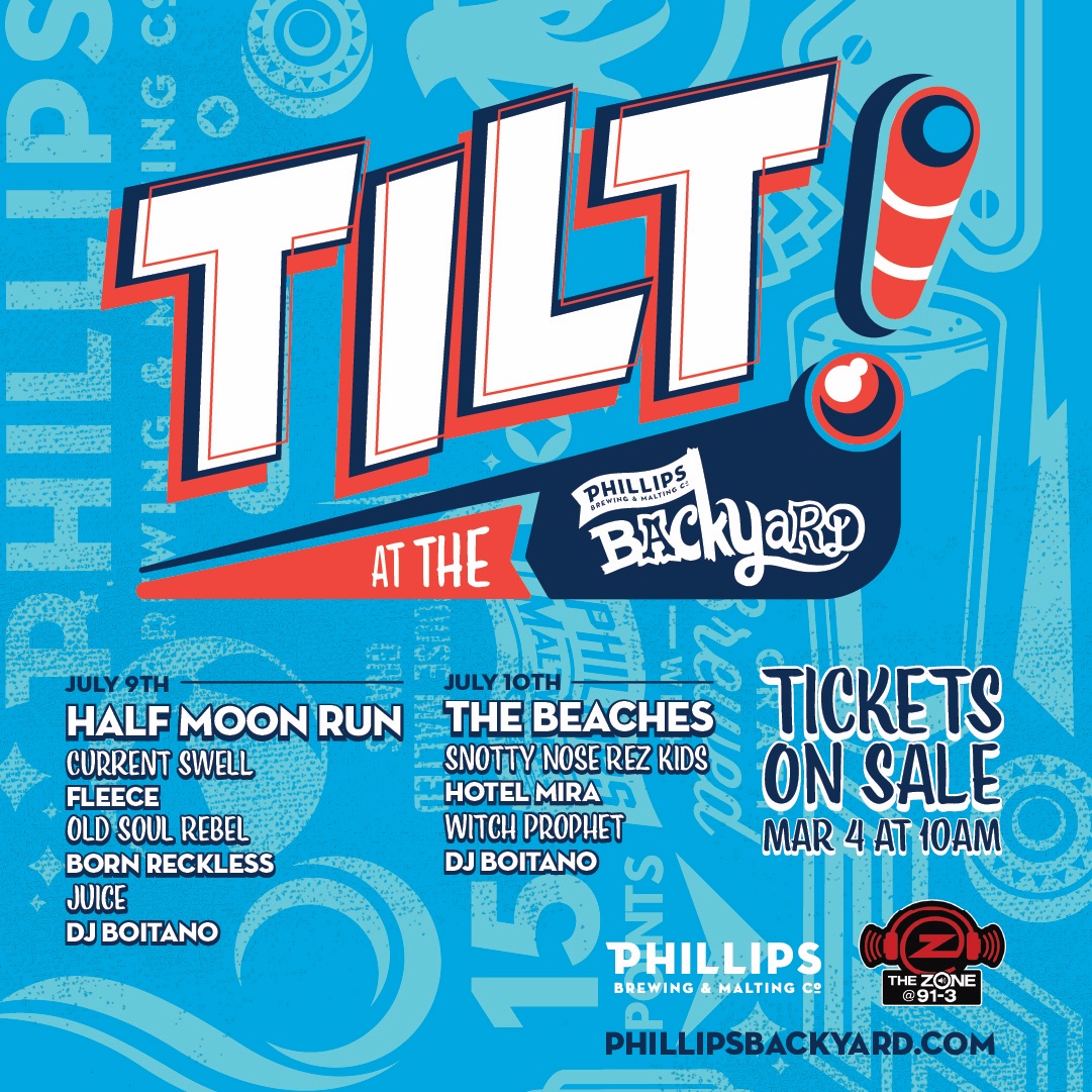 currentswell (@currentswell) on Twitter photo Victoria! We're very excited to announce we'll be playing TILT! at the @PhillipsBeer Backyard on July 9th with our friends @HalfMoonRun, @FleeceMusics, and more. Tickets are on sale Friday, March 4th @ 10am PST here: showpass.com/phillips_tilt
More info at: phillipsbackyard.com Victoria! We're very excited to announce we'll be playing TILT! at the @PhillipsBeer Backyard on July 9th with our friends @HalfMoonRun, @FleeceMusics, and more. Tickets are on sale Friday, March 4th @ 10am PST here: showpass.com/phillips_tilt
More info at: phillipsbackyard.com