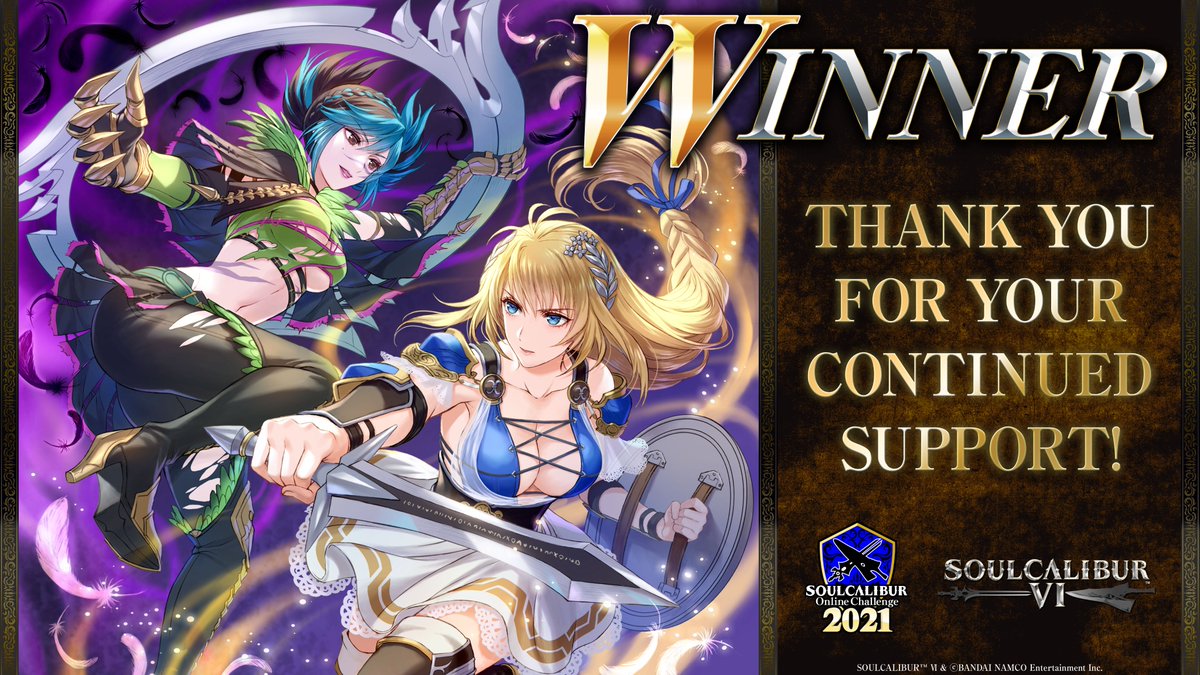 The winners for each region of the #SCOC2021 will receive a special trophy featuring exclusive artwork from Satoko Nakayama of the #SOULCALIBUR art team!

Congratulations to the winners and thank you again to everyone who participated!