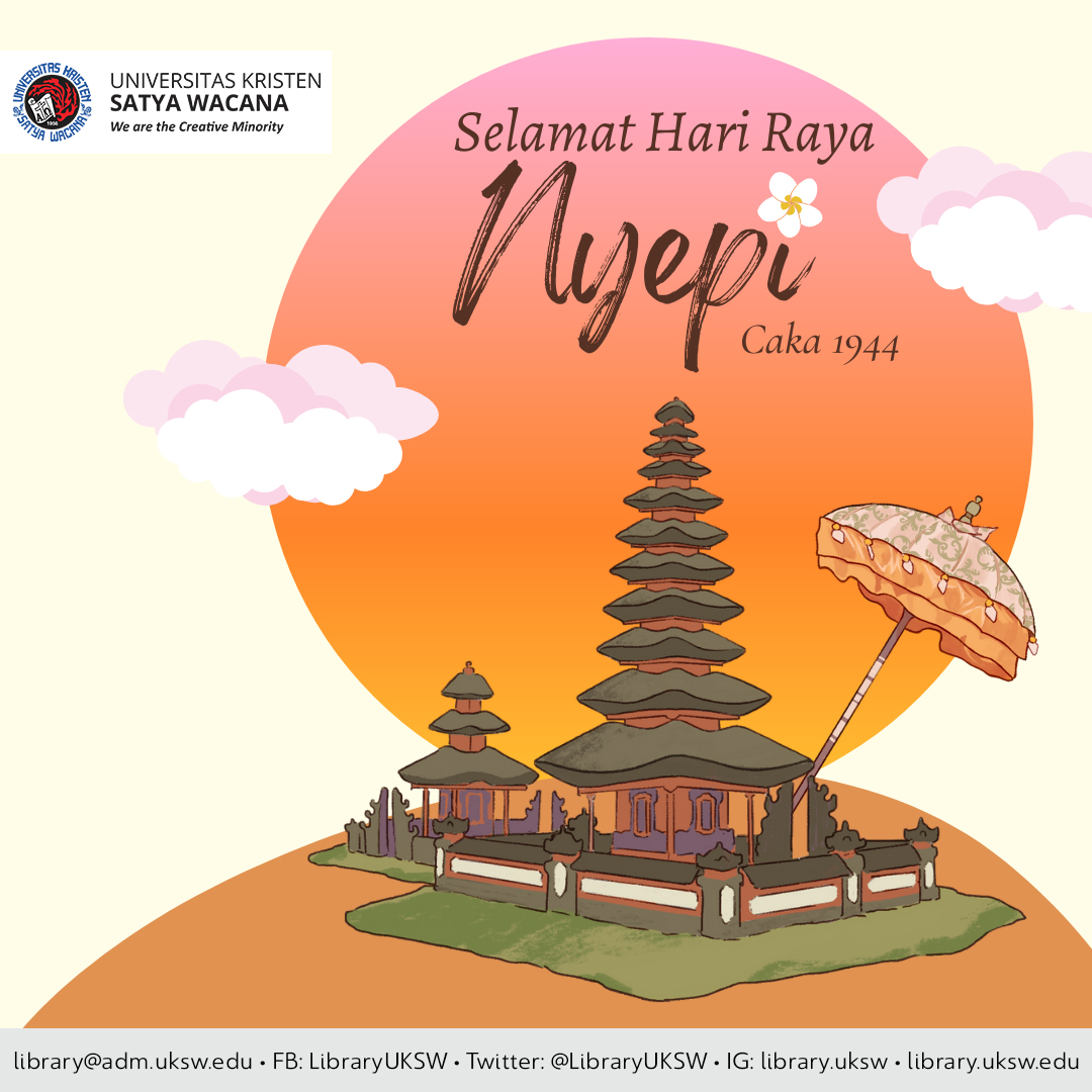 LibraryUKSW's tweet photo. Di dalam sunyi dan sepi, alam semesta memberi kita kesempatan untuk menyembuhkan diri. Jauhkan pribadi dari segala hingar bingar duniawi, demi mendapatkan kembali damai dan harmoni.
Selamat Hari Raya Nyepi 2022, Tahun Baru Caka 1944.
#UKSWSalatiga #PONUKSW #InspiringDestination https://t.co/LwKXBsMWUh