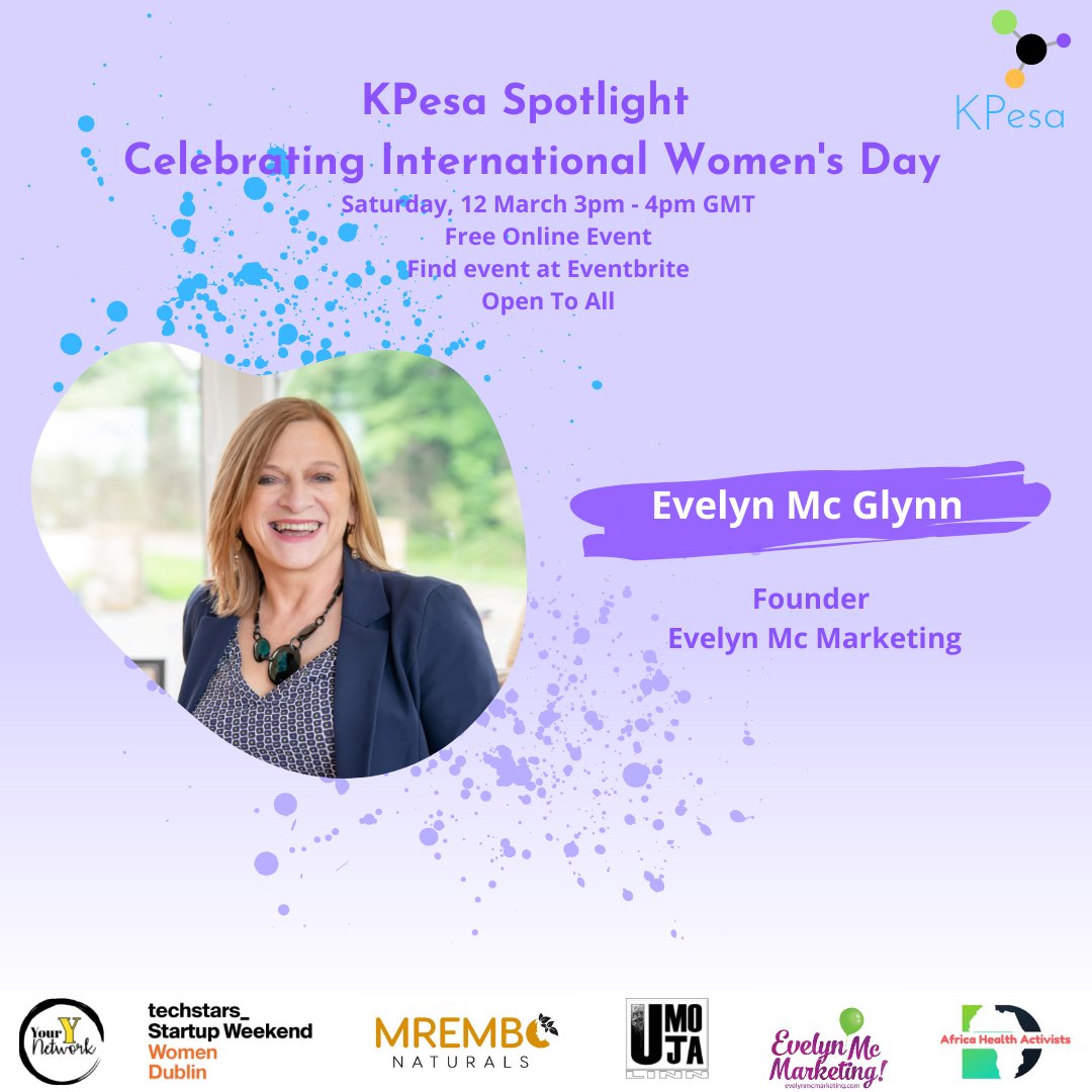 KPesahq's tweet photo. We are delighted to have @evelynmcmkting as one of our speaker at our upcoming #KPesa Spotlight virtual global networking event to celebrate #IWD22 

Register now and spread the word...
https://t.co/xxLLysS1CT

#women #WomeninBusiness #womenempowerment #fintech https://t.co/QXJcWlW9rz