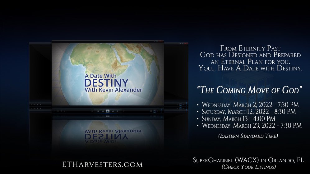 KOGNetwork's tweet photo. From Eternity Past, God has Designed and Prepared an Eternal Plan for you. You…Have A Date with Destiny.
 Tune-In tonight 7:30p (EST) for...

"The Coming Move of God"

Visit Us at https://t.co/pExViTgozu
#ADateWithDestiny #MoveOfGod
#EndTimeHarvesters #KOGNetwork
#SuperChannel https://t.co/S6kz9SXccc