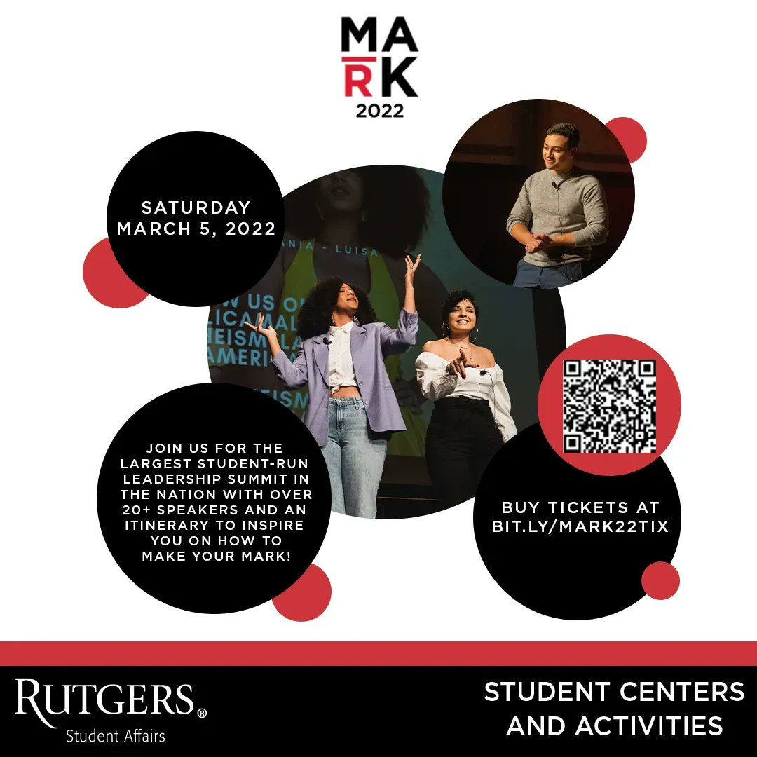 RutgersUSCA's tweet photo. 🚨 TICKETS ARE LIVE FOR THE MARK CONFERENCE! 🚨 This year attendees will have TWO different ways to attend the @markconference! We invite you to join us either in-person in New Brunswick, NJ or virtually for the event on Saturday, March 5, 2022! https://t.co/mjql0v7gSi #MyMark https://t.co/66KLRUV6xE