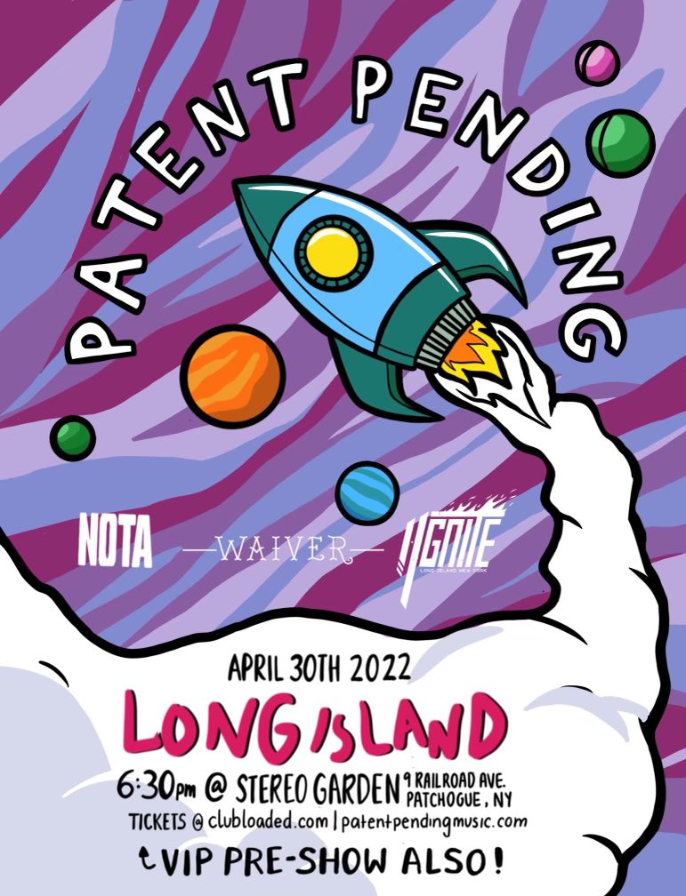 The gang’s all here! We’re stoked to have NOTA, <a href="/WaiverOfficial/">WAIVER.</a> &amp; <a href="/iignitemusic/">I-Ignite</a> join us for our Long Island show on April 30th!! Get your tickets now and we’ll see you there 🚀

🎟️: smarturl.it/springpending