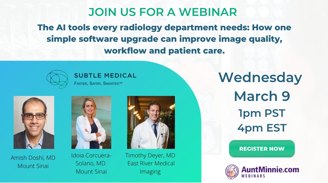 Subtle Medical, Inc. (@subtlemedical) on Twitter photo Tune in next Wednesday, 3/9 at 1pm PST (4pm EST) for a webinar with <a href="/AuntMinnie/">AuntMinnie.com</a> as experts from <a href="/MountSinaiNYC/">Mount Sinai Health System</a> & East River Imaging <a href="/yourRadiologist/">East River Imaging</a> discuss the key #AI workflow tools you need in your toolbox. RSVP now: bit.ly/AuntMSM #SubtleMR #SubtlePET <a href="/AmishDoshiMD/">Amish Doshi</a> Tune in next Wednesday, 3/9 at 1pm PST (4pm EST) for a webinar with <a href="/AuntMinnie/">AuntMinnie.com</a> as experts from <a href="/MountSinaiNYC/">Mount Sinai Health System</a> & East River Imaging <a href="/yourRadiologist/">East River Imaging</a> discuss the key #AI workflow tools you need in your toolbox. RSVP now: bit.ly/AuntMSM #SubtleMR #SubtlePET <a href="/AmishDoshiMD/">Amish Doshi</a>