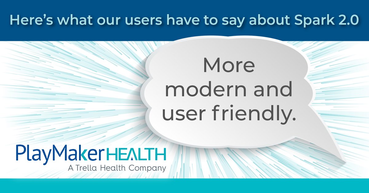 PlayMakerHealth's tweet photo. Spark 2.0 is getting rave reviews! Leverage the improved usability to work even faster in Spark - download today!
App Store Download: https://t.co/v8bgfO14D5
Google Play Download: https://t.co/fXfbFWPlv3 https://t.co/89JYs8hsCO