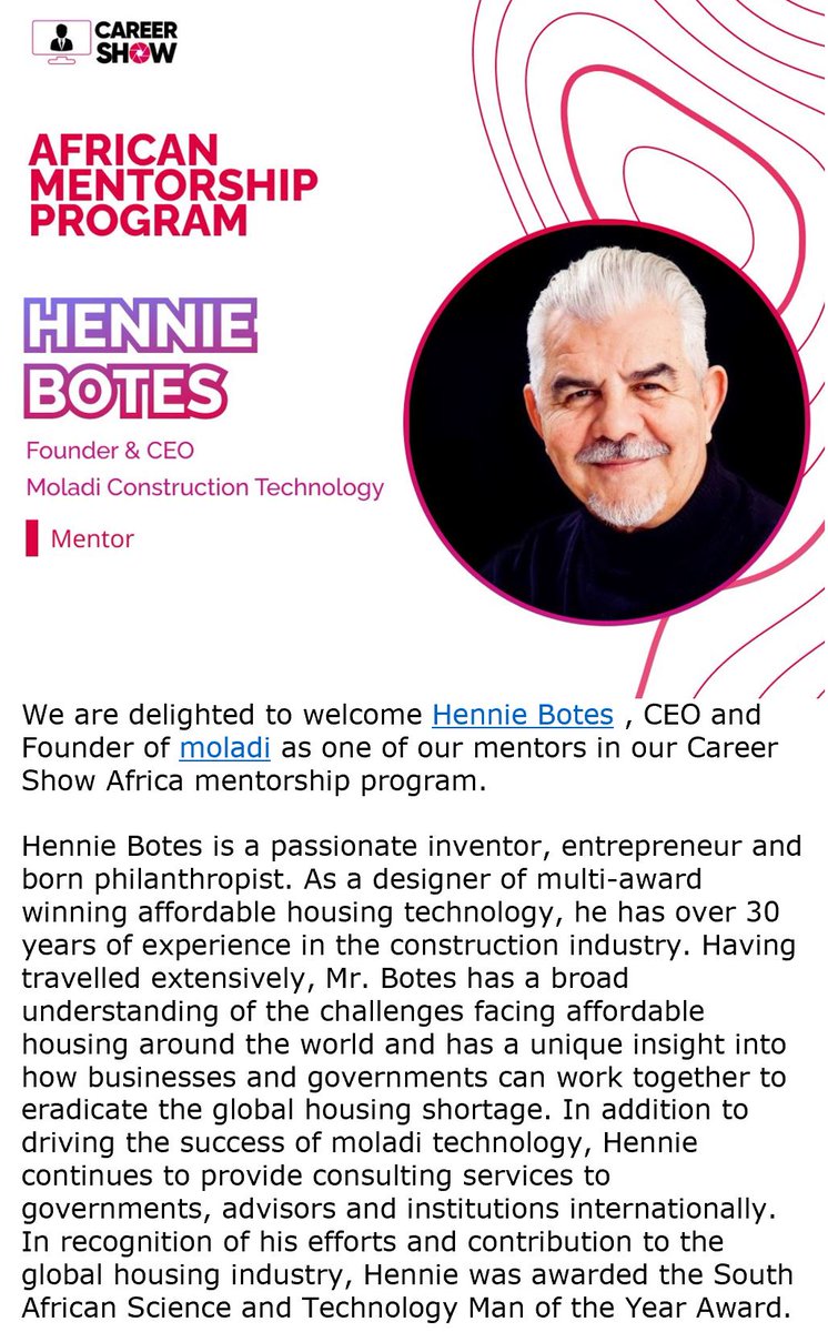 Interview with CEO and inventor of #moladi Hennie Botes - Innovators of plastic formwork
youtube.com/watch?v=Kz5B2M…
#Entrepreneur #Entrepreneurship #HennieBotes #constructionequipment #formwork #cement