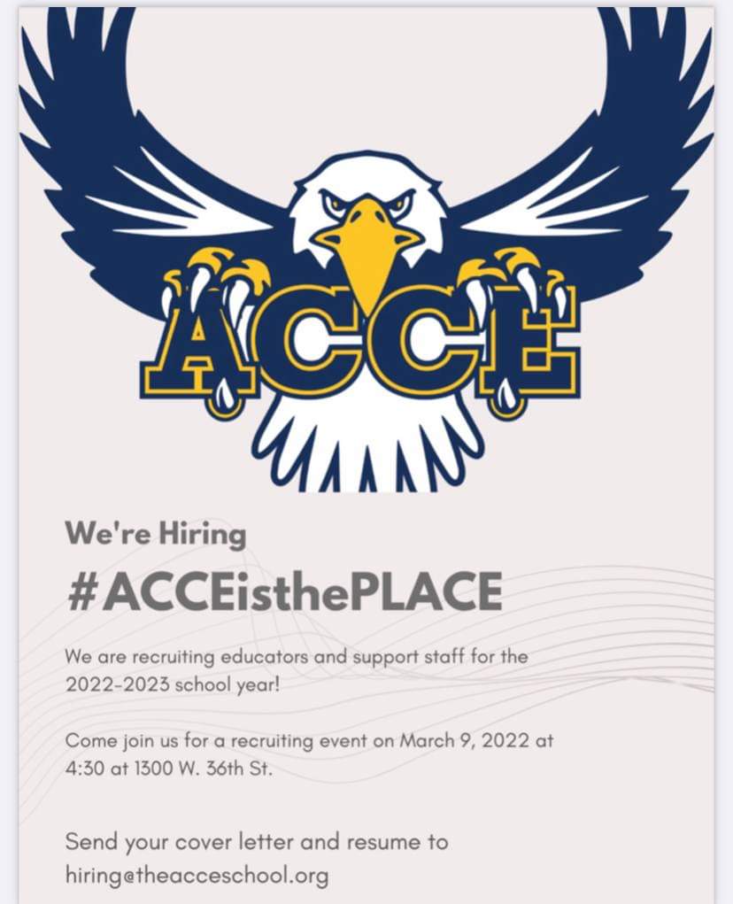 Come see why ACCE is the PLACCE to work if you're an Educator!! See you next Wednesday!