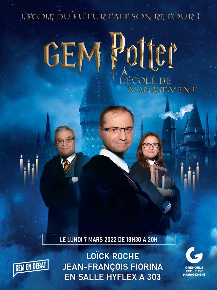 ◼️ Débat stratégique ◼️
Didier te propose un super débat de Loïck Roche et Jean-François Fiorina sur le thème « le futur dans la classe ! » 👨‍🎓
Rdv ce lundi 7 mars à 18h30 en salle A303. 😎
N’hésite pas à y assister en Hyflex via ce lien : grenoble-em.zoom.us/my/semarda303