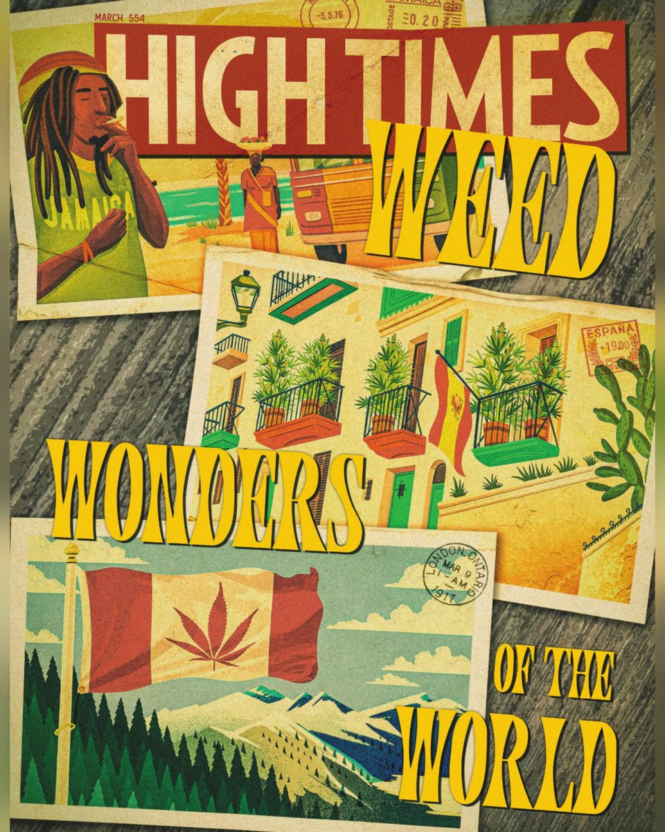 HIGH_TIMES_Mag's tweet photo. Where will you go? Art from the High Times' international cannabis travel guide. March 2022 "Travel Issue." 🌍 ✈️

Behold the weed wonders of the world—and hatch a travel plan of your own!
━━━━━
🗞: https://t.co/eRITvAW5u9
📲: https://t.co/Rd2ycRZsls
🎨: @nicetriangle https://t.co/j3qypLlXA4