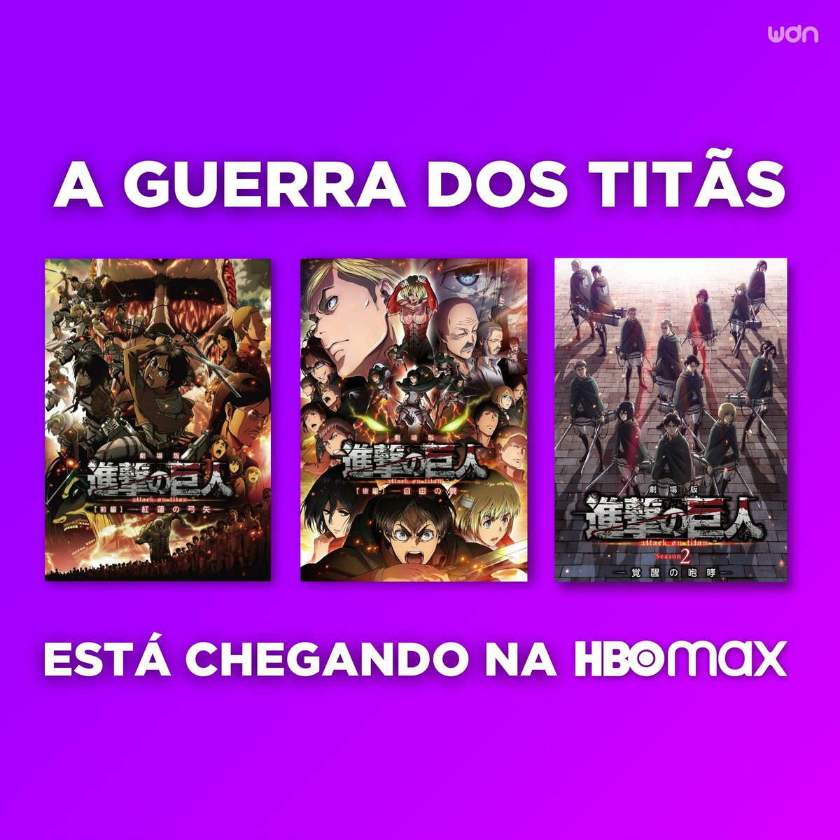 Attack on Titan': Trilogia de filmes derivados do anime chegam dublados na  HBO Max - CinePOP