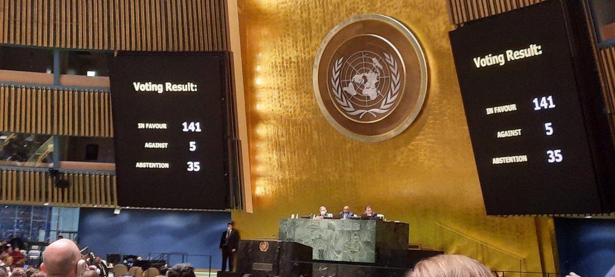PersaudRobert's tweet image. #Guyana voted with 140 other countries in favour of the UN resolution condemning the #RussianUkraineWar. Guyana was also a co-sponsor of the resolution