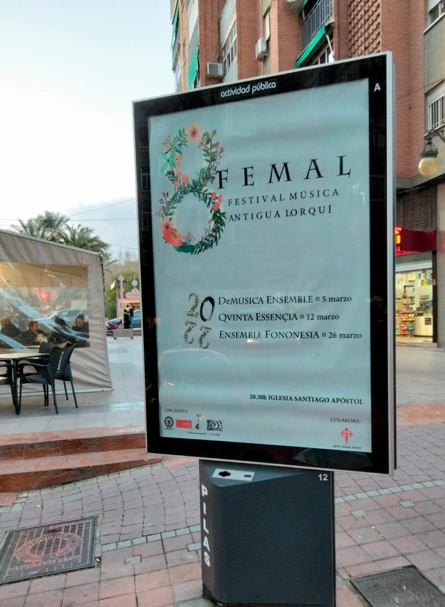 FEMALantigua's tweet image. 🪧¡Nuestros carteles ya están en las calles de Murcia, para que no os olvidéis de que este marzo tenemos una cita con la música antigua en Lorquí!

📍Iglesia Santiago Apóstol, Lorquí - 5, 12, 26 /03, 20.30

#FEMAL #FestivaldeMúsicaAntiguadeLorquí   #MúsicaAntiguaLorquí 
#Lorquí