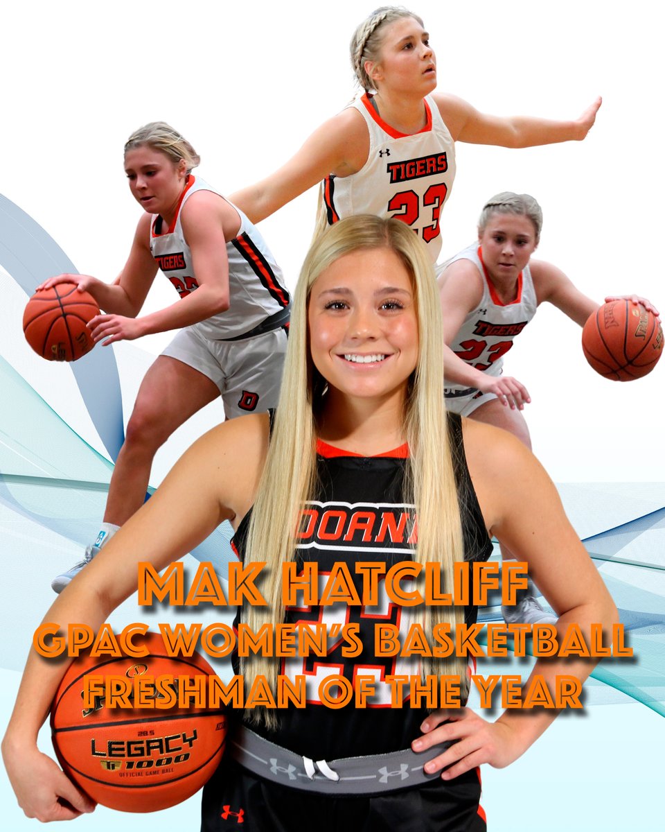 DoaneAthletics's tweet photo. Congrats to Mak Hatcliff, the GPAC Freshman of the Year!

🏀 24.2 pts/gm (1st in GPAC, 4th in NAIA)
🏀 1st true-freshman to ever lead GPAC WBB in scoring
🏀 7.7 rebs/gm (4th in GPAC)
🏀 2.8 steals/gm (1st in GPAC, 19th in NAIA)
🏀 51.3% field goal pct (8th in GPAC) https://t.co/mJKNlHs5TI