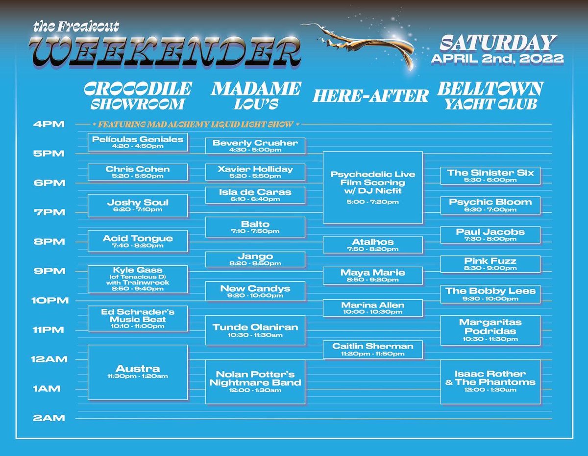 freakoutrecords's tweet photo. JUST ANNOUNCED: THE FREAKOUT WEEKENDER SCHEDULE !!! https://t.co/0FLGLTA7vw