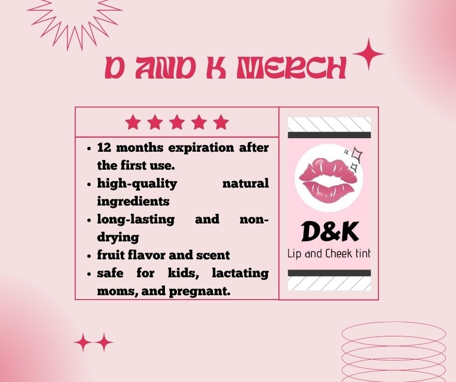 dandkmerch's tweet photo. D&K Liptint
Price : 80 pesos each
Price : 500/ set (7 pcs)
set comes with pouch and box
#DonKiss | #DonKissFam
#DandKMerch https://t.co/9ibV45t5v2