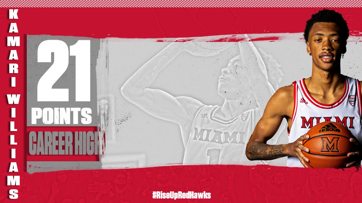 MiamiOH_BBall's tweet photo. In last night's win over Central Michigan, @slightworkmari scored a new career high 21 points‼️

#RiseUpRedHawks https://t.co/1PZhTXrLL2