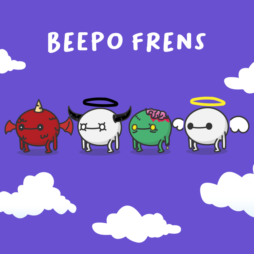 EARN 300 $BEEP through STAKING your beepos and then CLAIM A BEEPO FREN! (more info on discord)

to celebrate let's give away a beepo fren. like, rt, tag frens. beep boop 👀