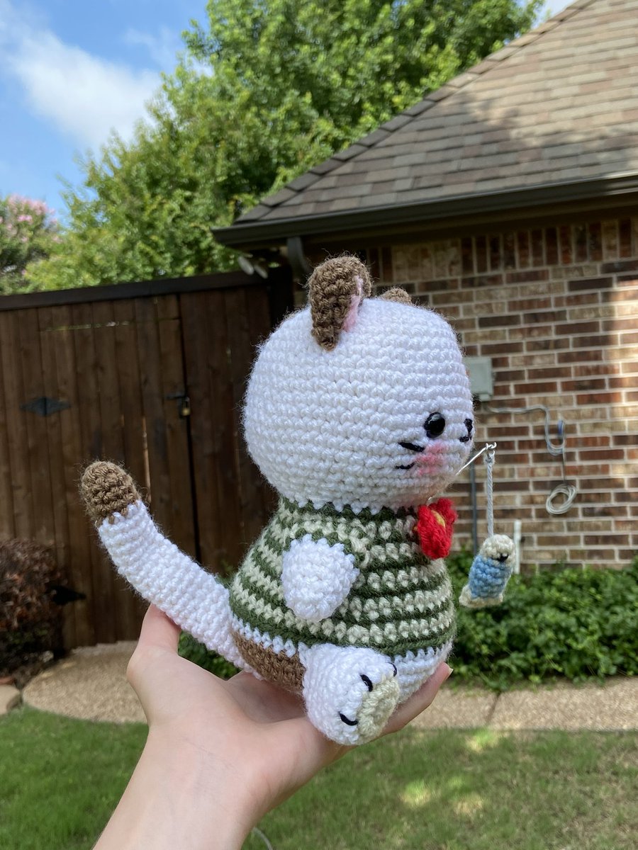 emmadotcrochet's tweet photo. eeee also hello i held onto this guy for quite some time but he is now up and ready to be adopted!🥺🐾lots of time went into him with all the color changes!🐱❤️can DM to claim or online! https://t.co/M64mVHiWzv