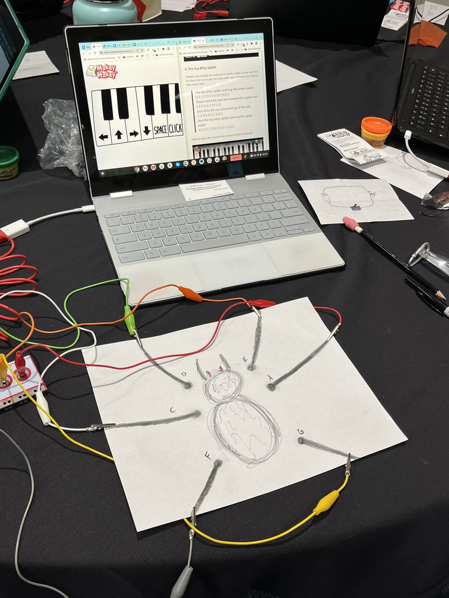 Having a blast so far @ncties for the @makeymakey invention literacy workshop. #NCTIES22