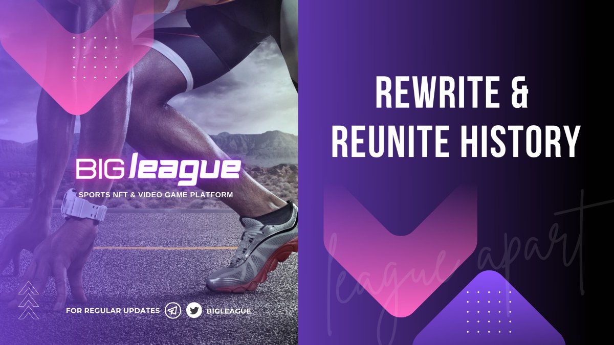 Our #NFT platform is for sports enthusiasts and investors inspired by unique moments of sports. 

Access bigleaguenft.art to rewrite &amp; reunite the History' by utilising the features:
•Unique • Super Rare • Rare

#BSC $BGLG #DeFi #NFTs #Crypto
